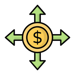 Flexible Funding Line Color Icon