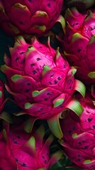 Fototapeta na wymiar pitaya pattern, top view, summer, photorealistic, close-up, bright color, photoshop, screensaver, 8k,