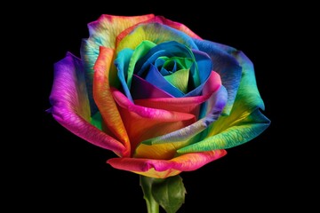 Fototapeta na wymiar Rainbow rose Generative AI