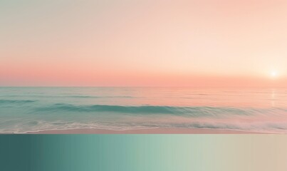 Fototapeta premium a picture of a beach with a sunset in the background and a wave coming in to the shore and the sun rising over the ocean. generative ai