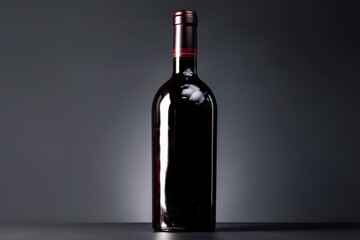 Fototapeta na wymiar Red wine bottle isolated. Generative AI