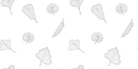 simple leaves pattern background for summer or autumn design fabric and textile with white background