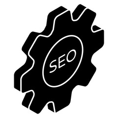 Conceptual flat design icon of seo setting 