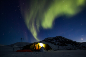 camping under the northern lights