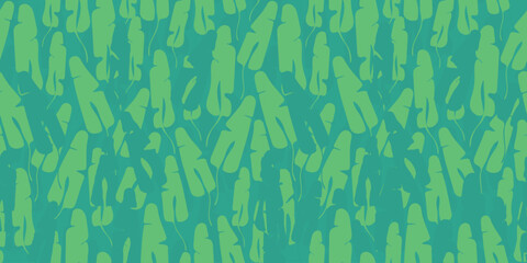jungle green leaves pattern illustration. simple banana leaf vector