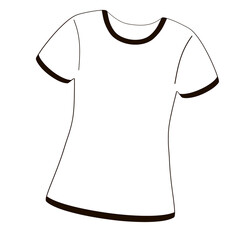 t-shirt sportswear for women  black and white illustration 