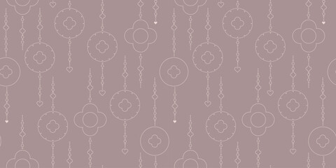 circles geometric pattern. beige, neutral colours on brown background. Vintage and antique style