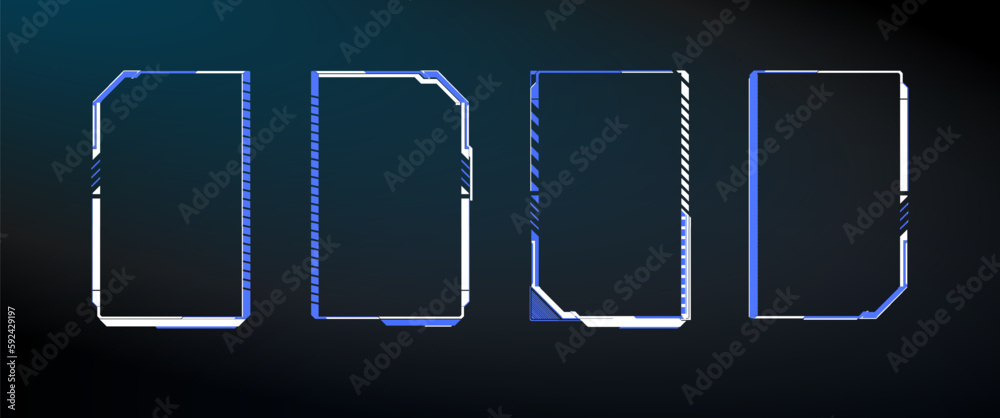 Poster futuristic vector hud interface screen design. digital callouts titles. hud ui gui futuristic user i