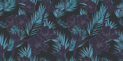 man summer fashion pattern. tropical design vector dark