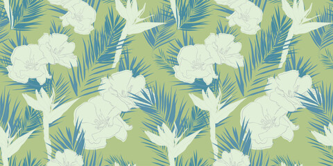 man summer fashion pattern. tropical design vector green