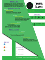 Modern CV/Resume Design Template With EPS File & Green Color