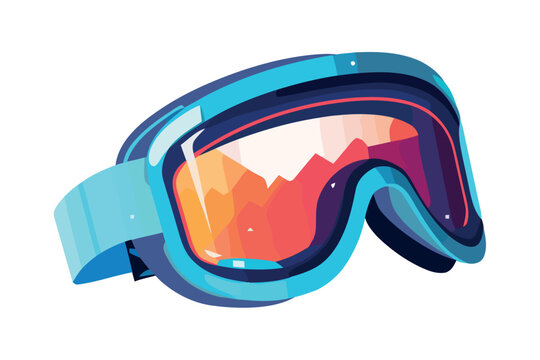 Winter sports equipment design ski goggles icon