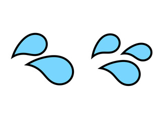 Obraz premium 焦りの汗アイコンセット：黒主線