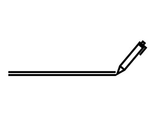 ペンで二重線を引くアイコン：黒線