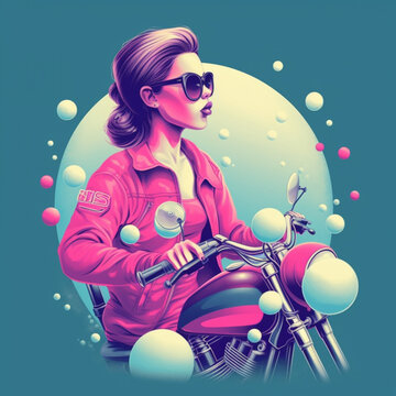 A woman in motocircle