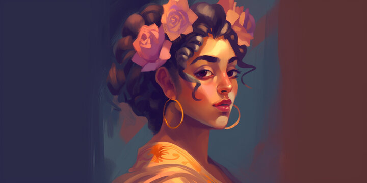 portrait of a woman Baroque style