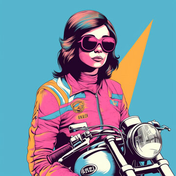 girl with motorcycle