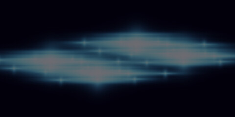 Futuristic sparkling blue light effect on black background.