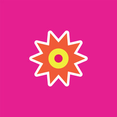 modern playful Y2K flower. Hippie trendy flower card