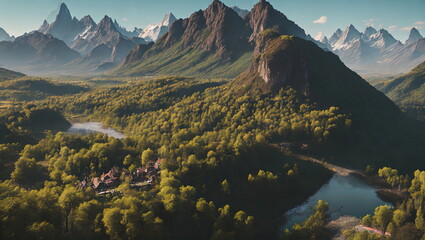 Enchanted Hours: Countryside Landscapes in Autumn and Spring - Generated AI