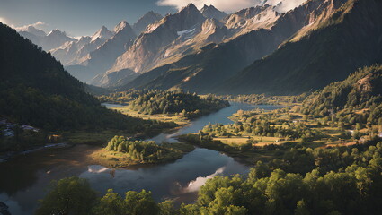 Enchanted Hours: Countryside Landscapes in Autumn and Spring - Generated AI