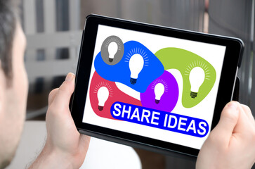Share ideas concept on a tablet