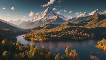 Enchanted Hours: Countryside Landscapes in Autumn and Spring - Generated AI