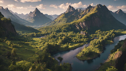 Enchanted Hours: Countryside Landscapes in Autumn and Spring - Generated AI