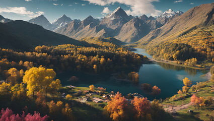 Enchanted Hours: Countryside Landscapes in Autumn and Spring - Generated AI