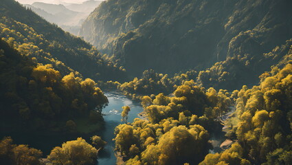 Enchanted Hours: Countryside Landscapes in Autumn and Spring - Generated AI