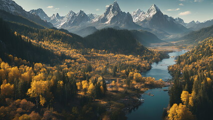 Enchanted Hours: Countryside Landscapes in Autumn and Spring - Generated AI