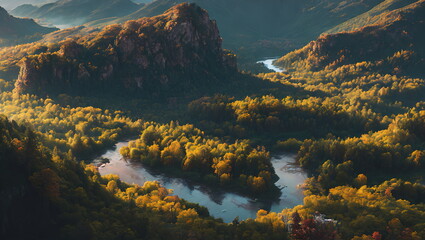 Enchanted Hours: Countryside Landscapes in Autumn and Spring - Generated AI