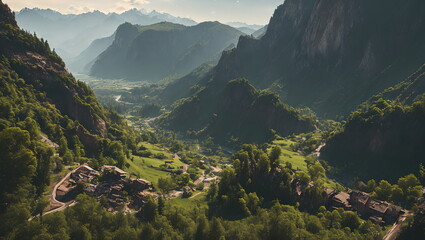 Enchanted Hours: Countryside Landscapes in Autumn and Spring - Generated AI