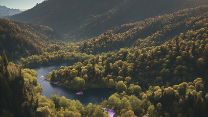 Enchanted Hours: Countryside Landscapes in Autumn and Spring - Generated AI