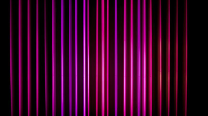 An abstract glowing neon pink and purple vertical line lights on a black background. A.I. generated.