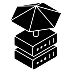 An icon design of server insurance 