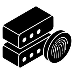 An icon design of server fingerprint lock
