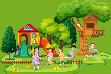 playing in the park