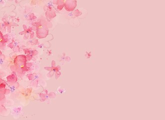 pink background with flowers