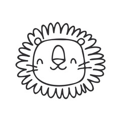 Cute Lion vector character for Baby Shower. 