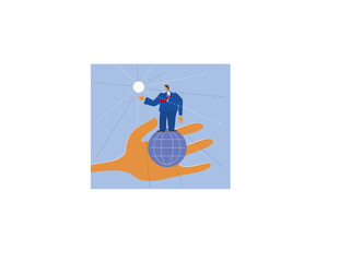 illustration of a person on globe