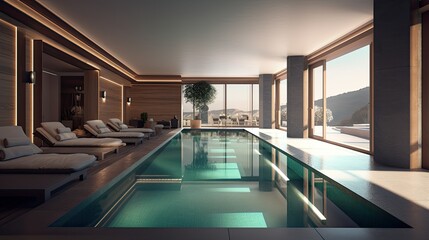 Luxury apartment with swimming pool and view