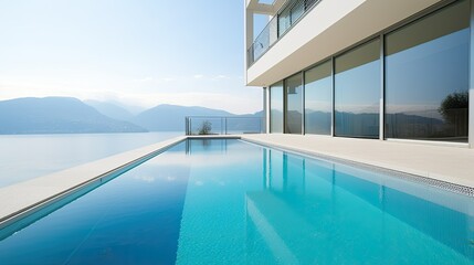 Fototapeta na wymiar Luxury apartment with swimming pool and view