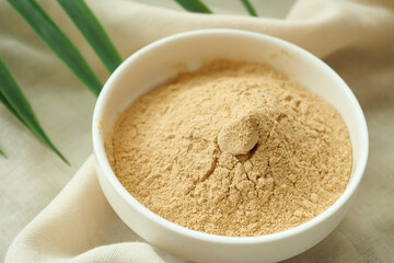  brewers yeast flakes in bowl 