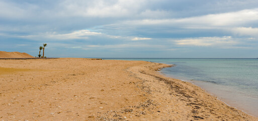 beautiful landscape with calm sea for banner background.beautiful egyptian landscape with sea