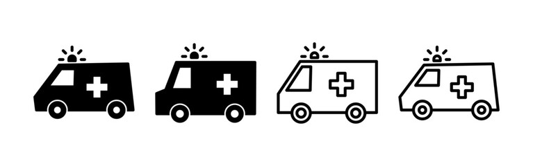 Ambulance icon vector for web and mobile app. ambulance truck sign and symbol. ambulance car