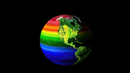 Isolated planet earth with LGBT colors