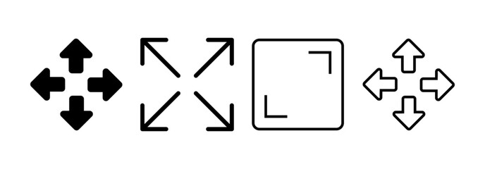 Fullscreen Icon vector for web and mobile app. Expand to full screen sign and symbol. Arrows symbol