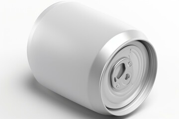 Matt 330 ml can on white background mockup - 3D rendering. Generative AI
