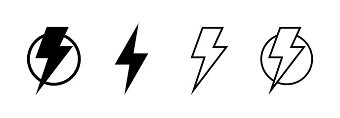 Lightning icon vector for web and mobile app. electric sign and symbol. power icon. energy sign